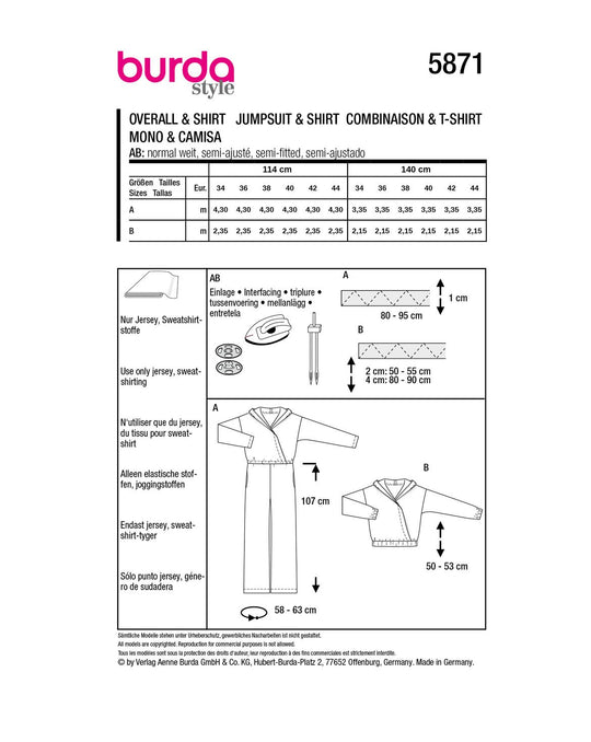 Burda Schnittmuster 5871