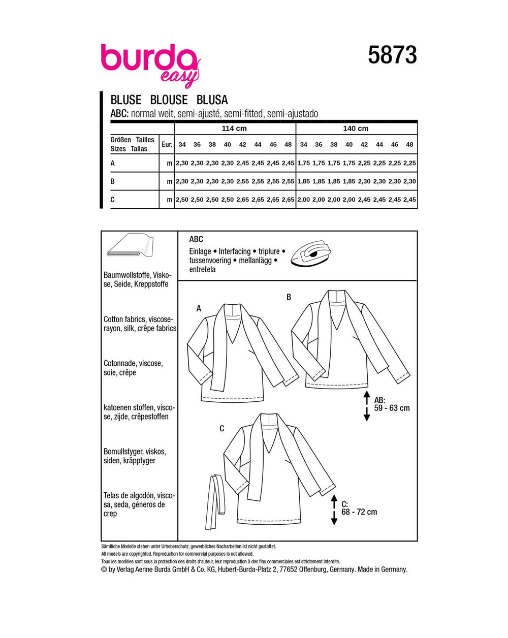 Burda Schnittmuster 5873