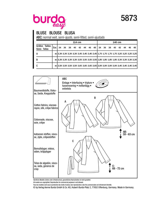 Burda Schnittmuster 5873