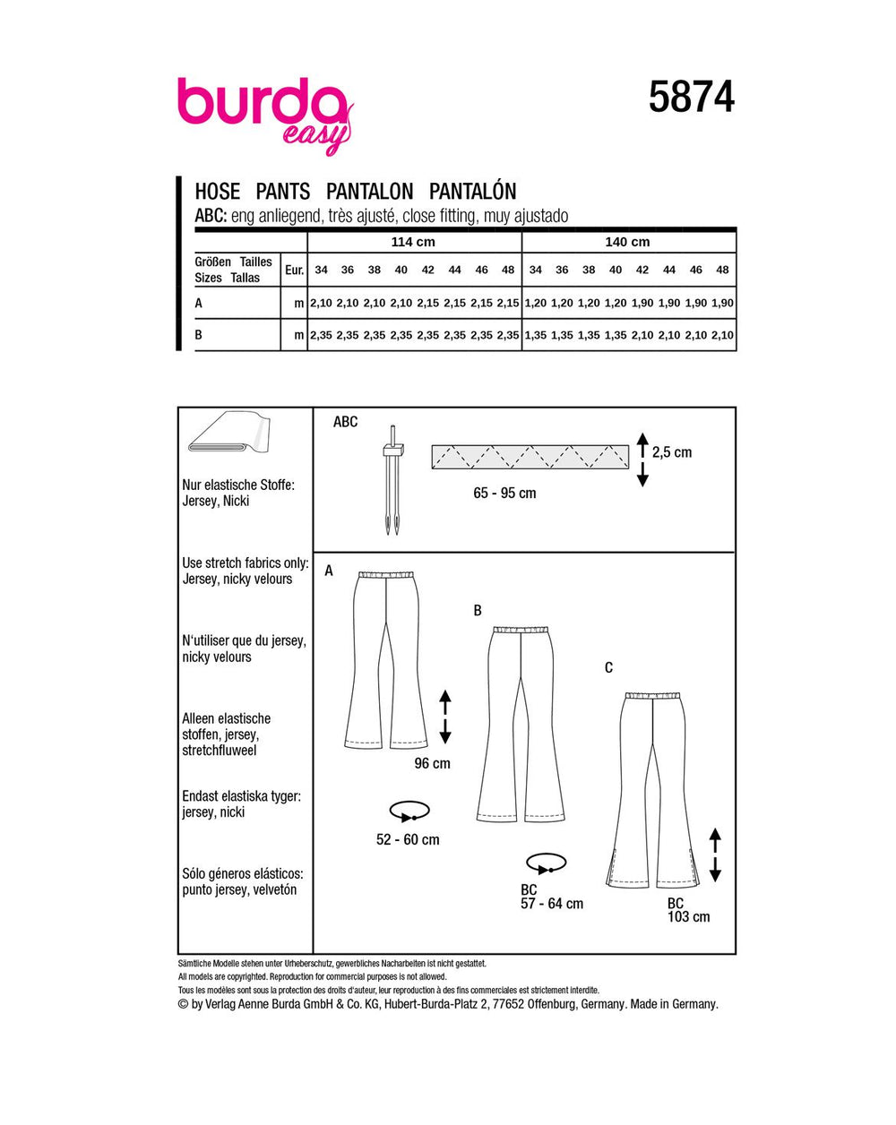 Burda Schnittmuster 5874