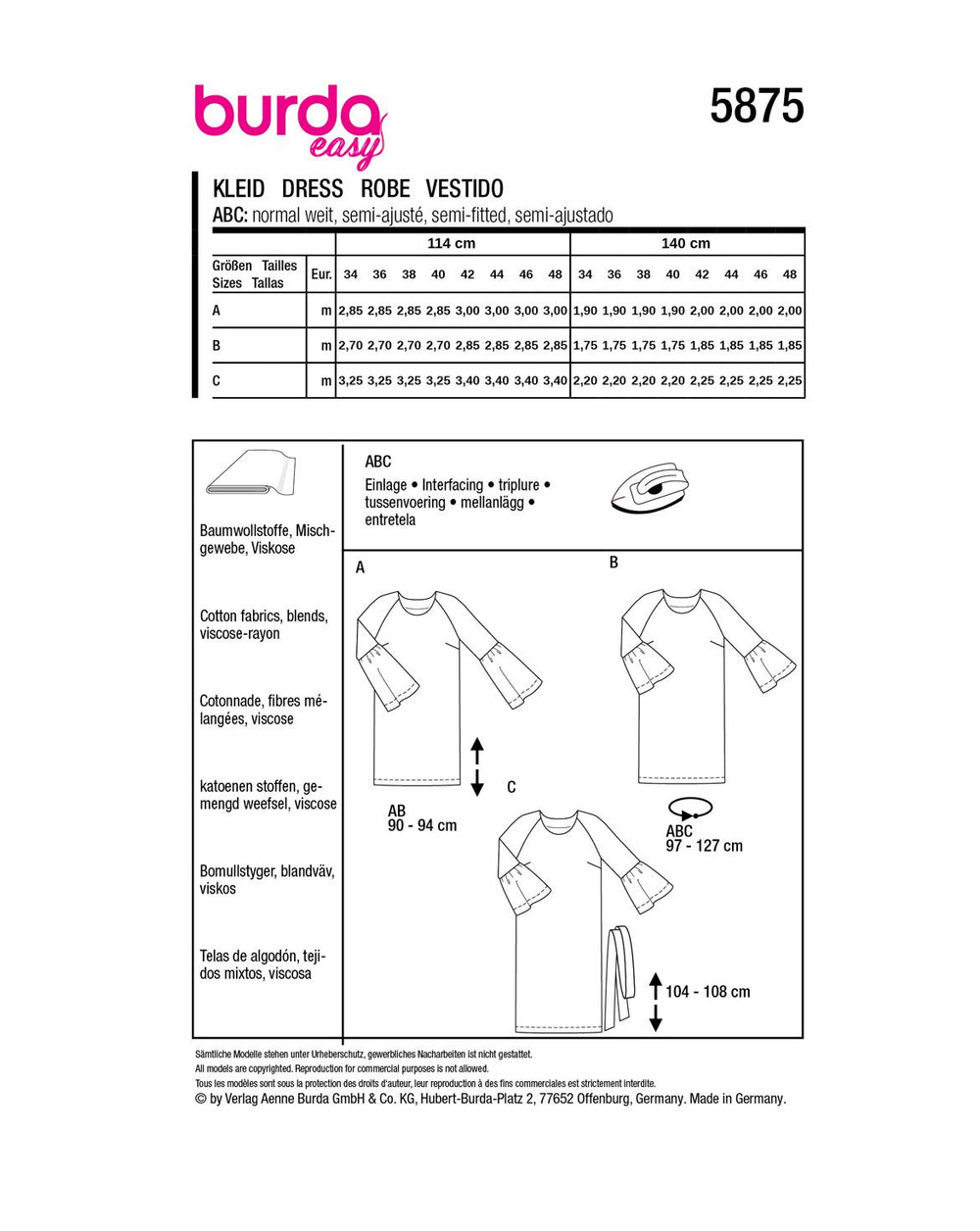 Burda Schnittmuster 5875