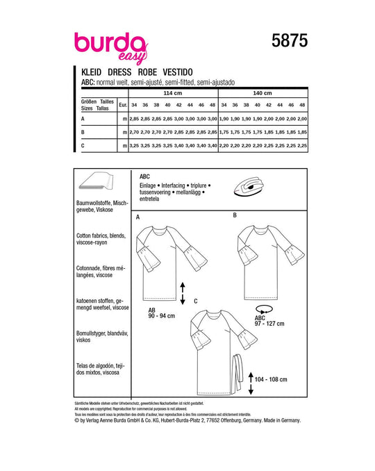 Burda Schnittmuster 5875