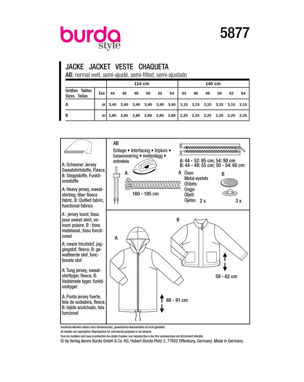 Burda Schnittmuster 5877
