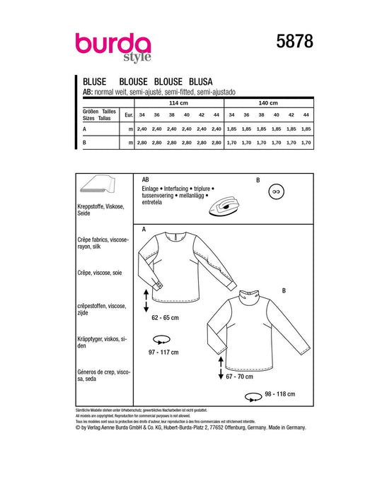 Burda Schnittmuster 5878