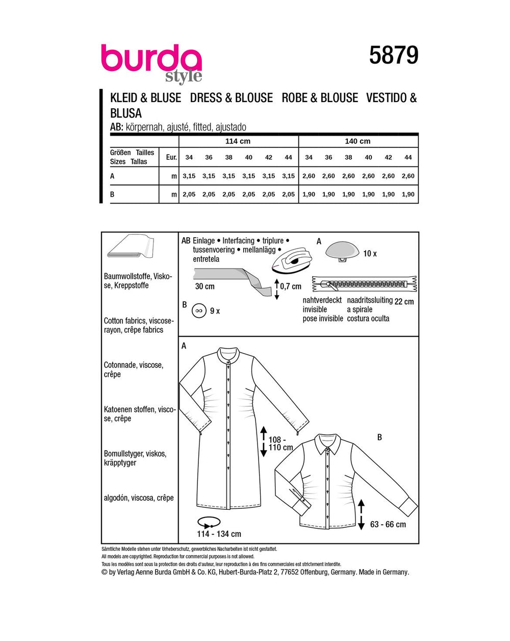 Burda Schnittmuster 5879