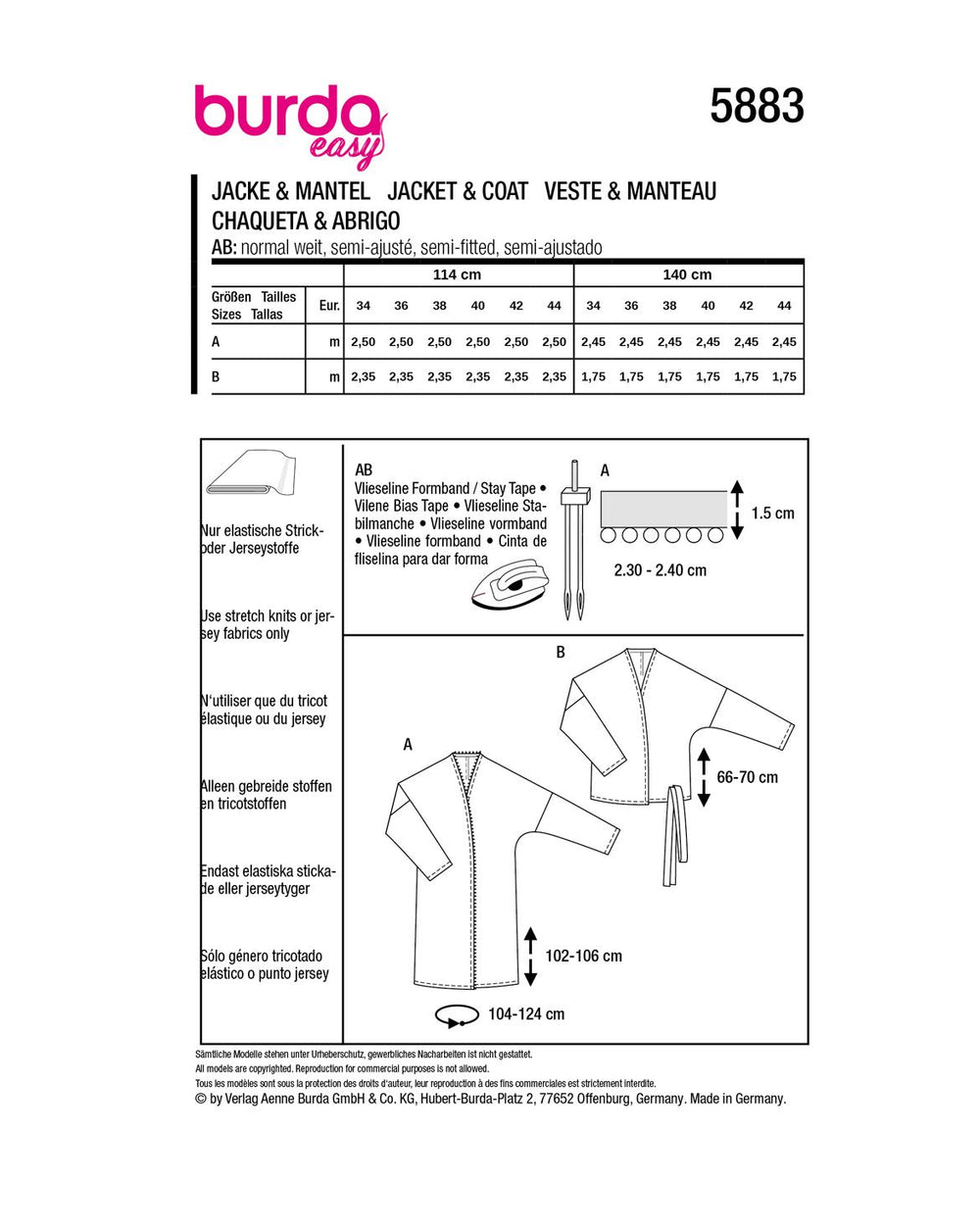Burda Schnittmuster 5883