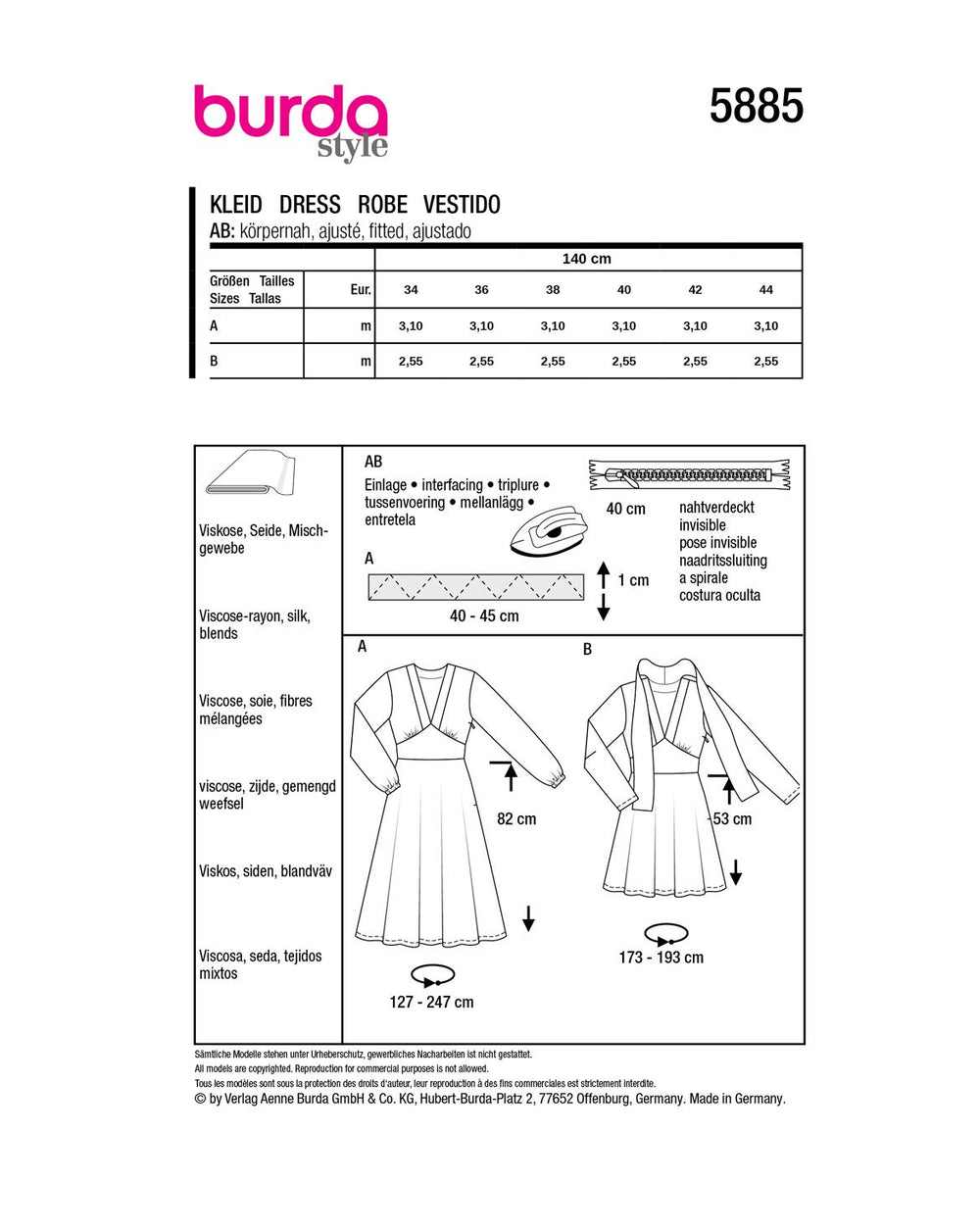 Burda Schnittmuster 5885