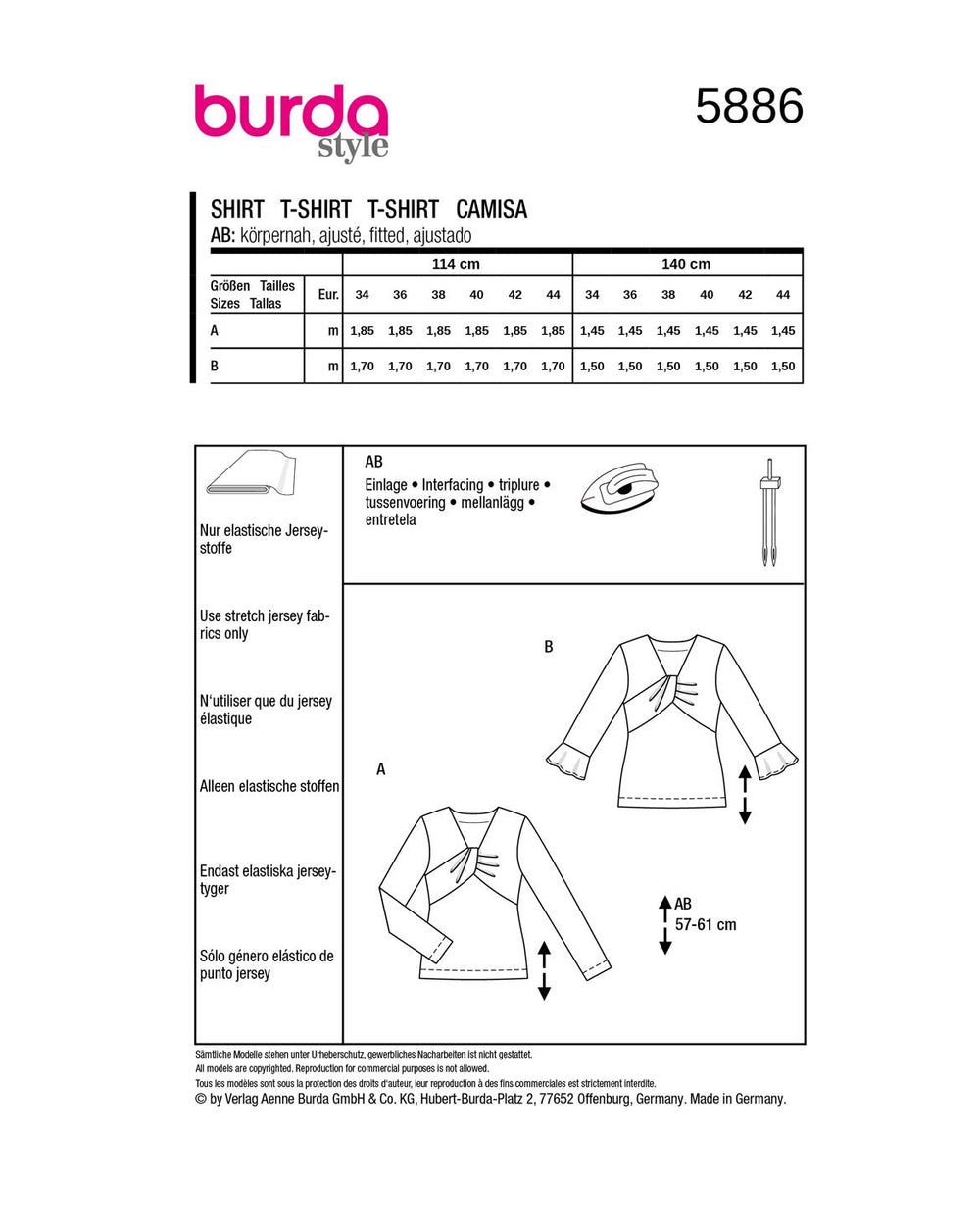 Burda Schnittmuster 5886