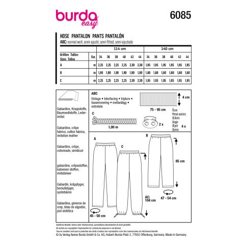 Burda Schnittmuster 6085