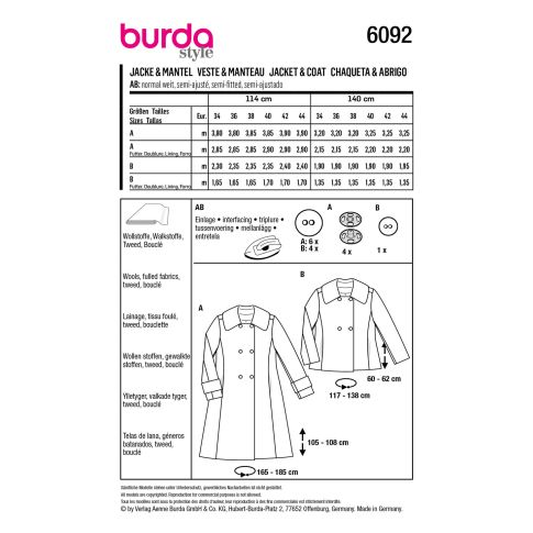 Burda Sewing Pattern 6092