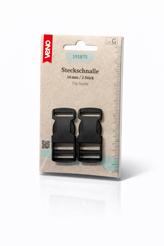 Steckschnalle Kunststoff - schwarz