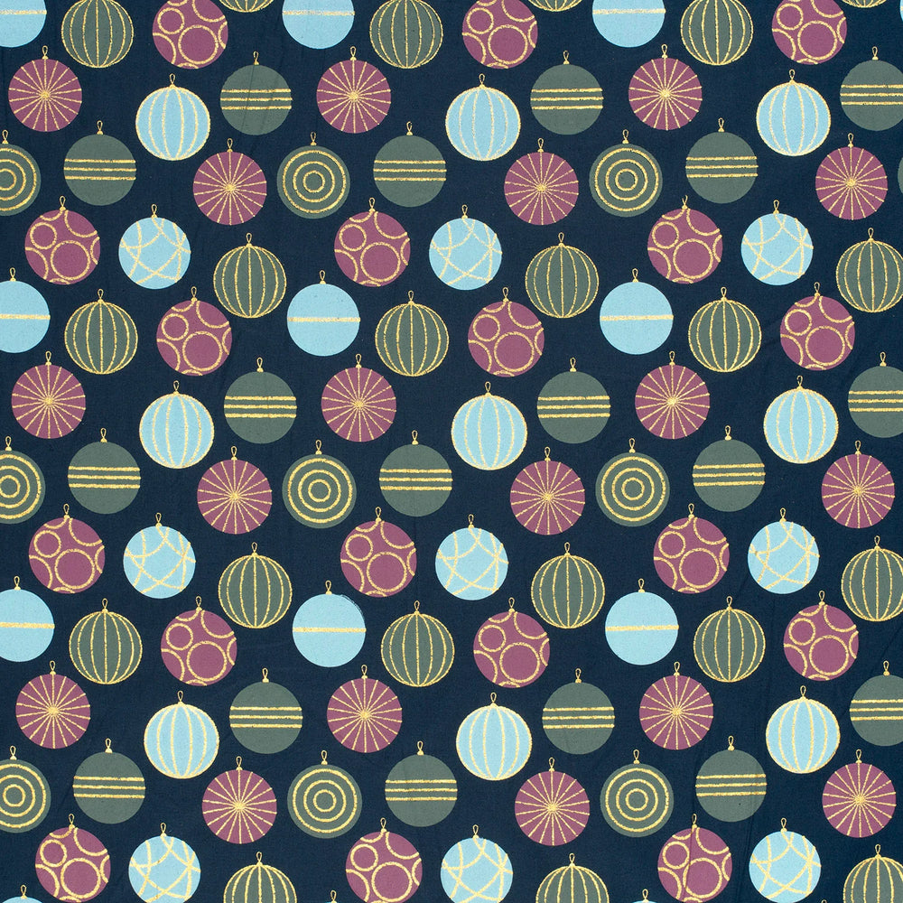 Baumwolle - Weihnachtskugel Blau