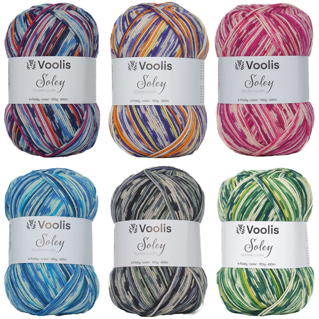 Voolis Sockenwolle 4-fädig Color 100g