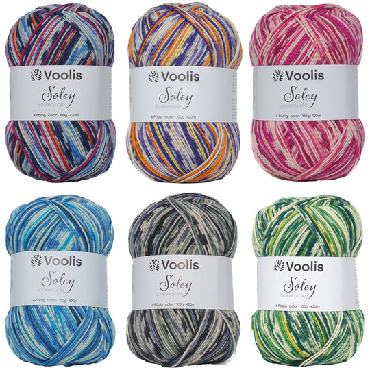 Voolis Sockenwolle 4-fädig Color 100g