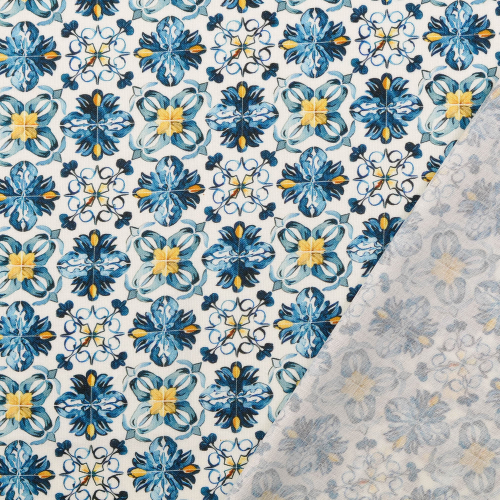 Baumwolle - Blume Marine