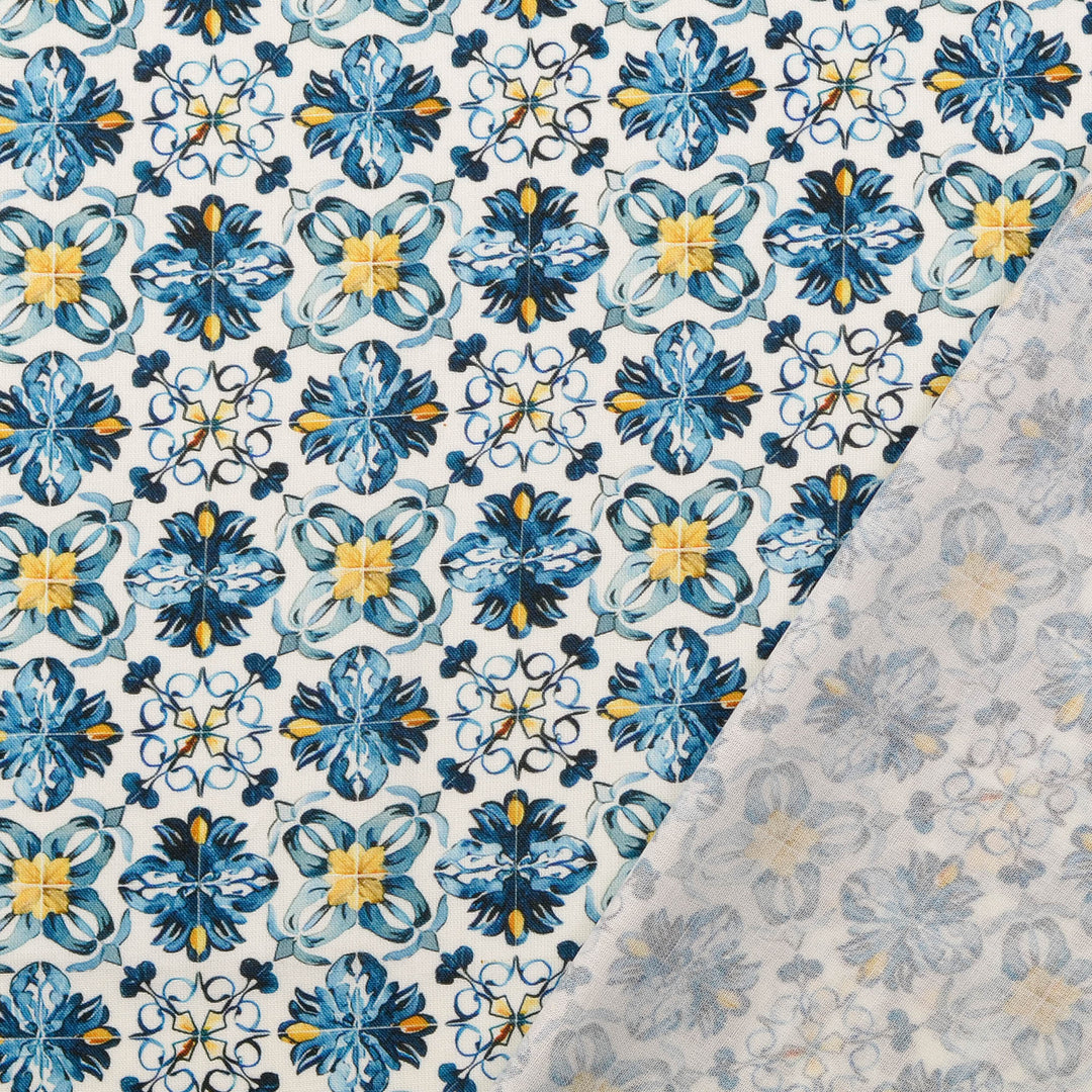 Baumwolle - Blume Marine