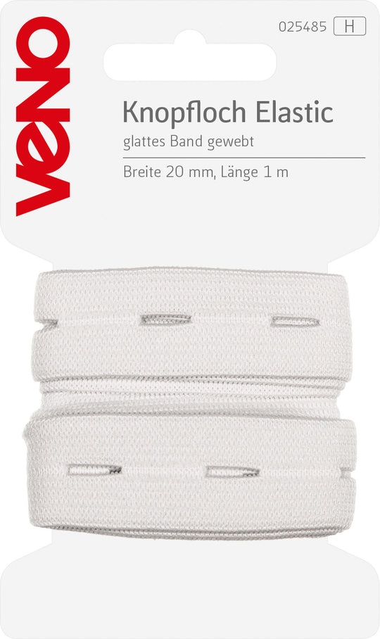 Knopfloch Elastic weiß