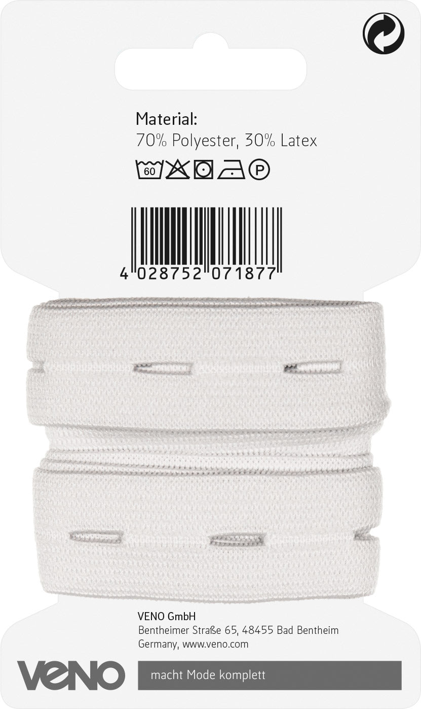 Knopfloch Elastic weiß