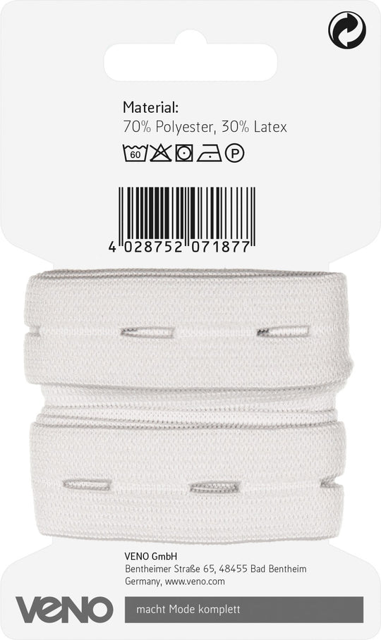 Knopfloch Elastic weiß