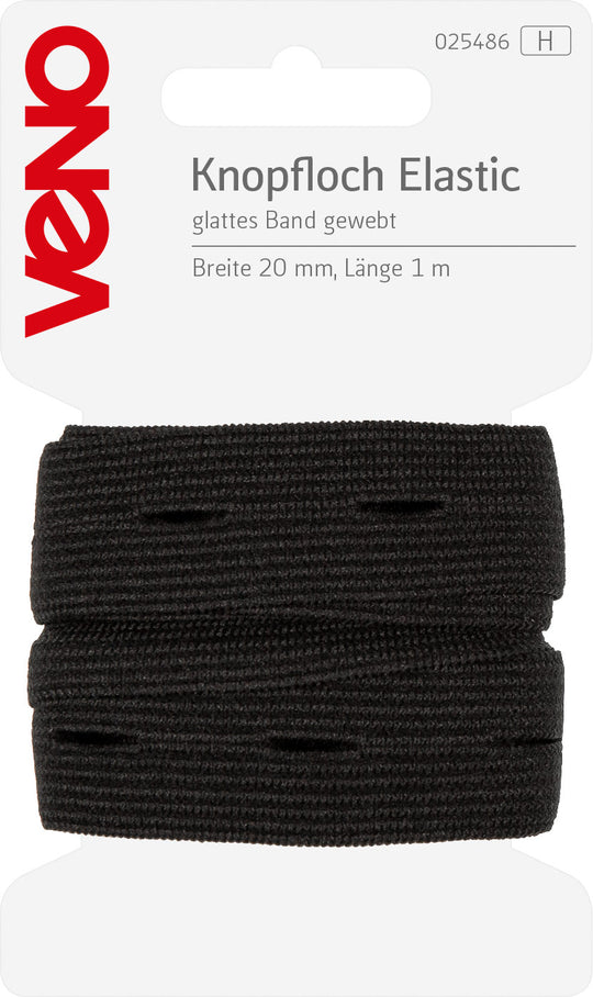 Knopfloch Elastic schwarz