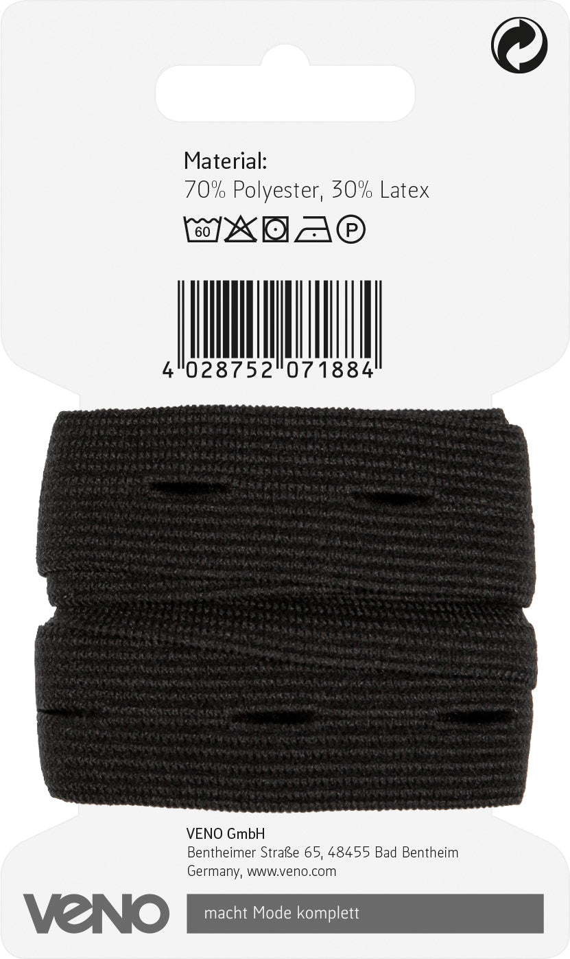 Knopfloch Elastic schwarz