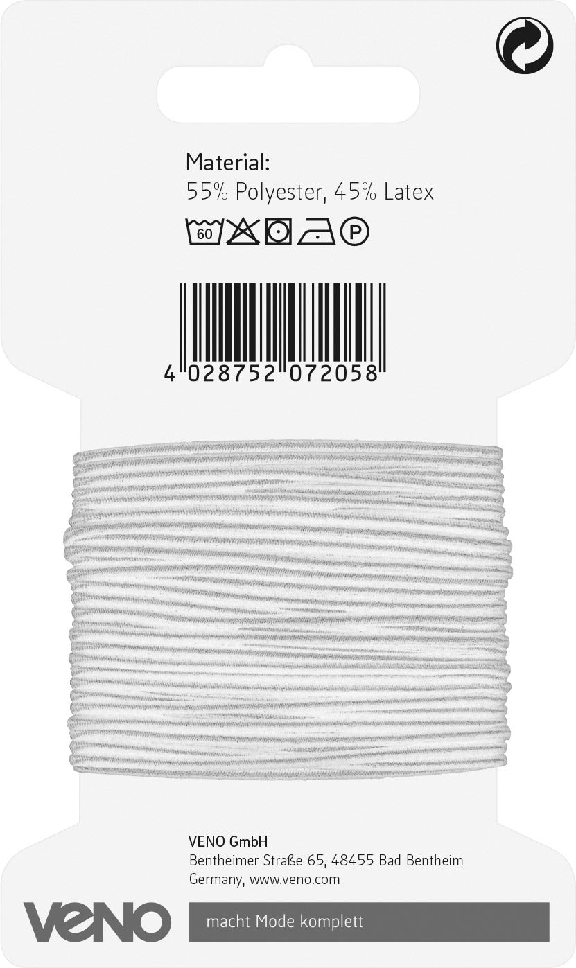Kordel Elastic 1mm weiß