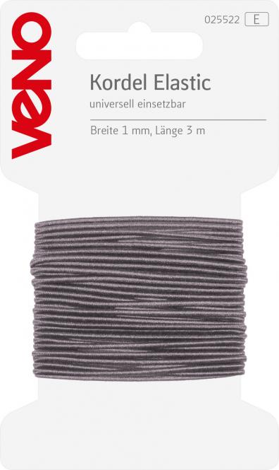 Kordel Elastic 1mm hellgrau