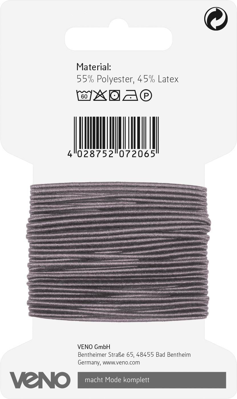 Kordel Elastic 1mm hellgrau