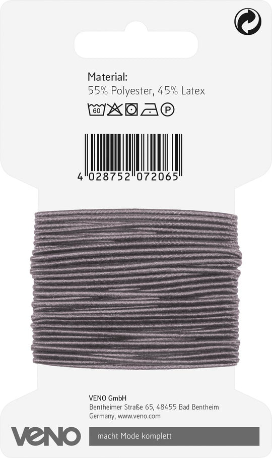 Kordel Elastic 1mm hellgrau