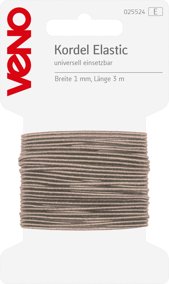 Kordel Elastic 1mm Beige