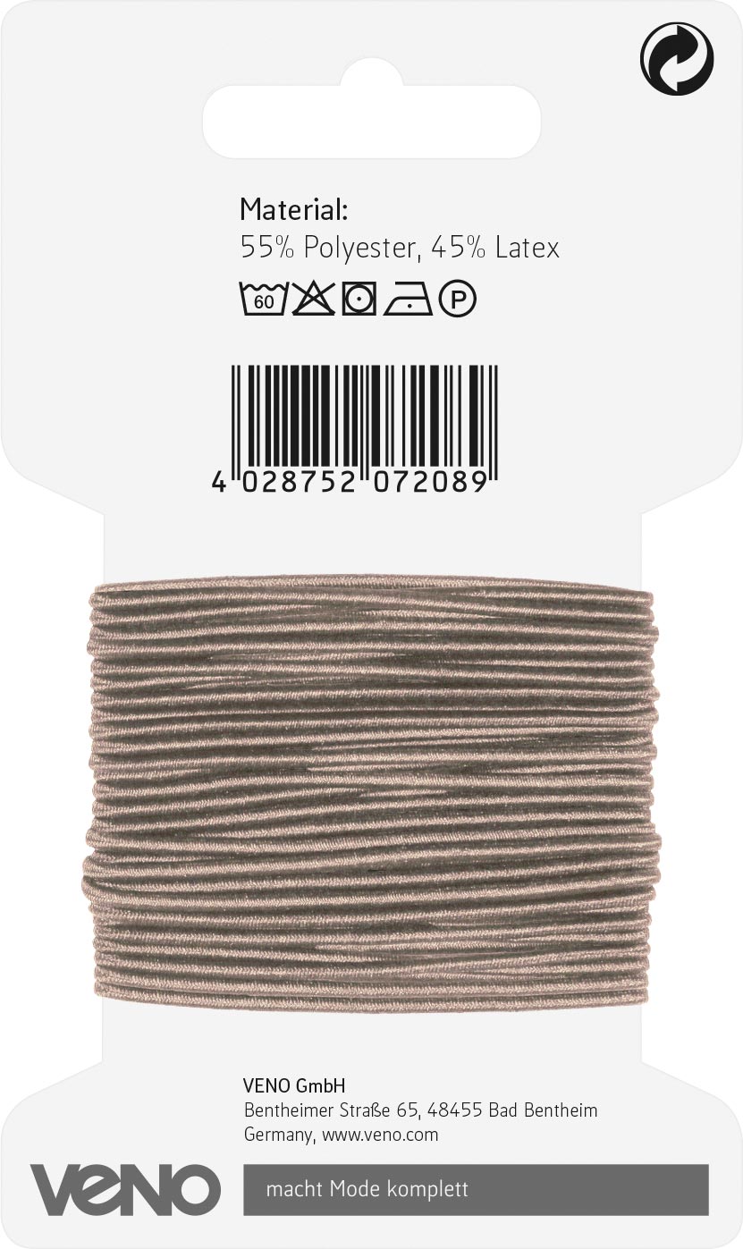 Kordel Elastic 1mm Beige