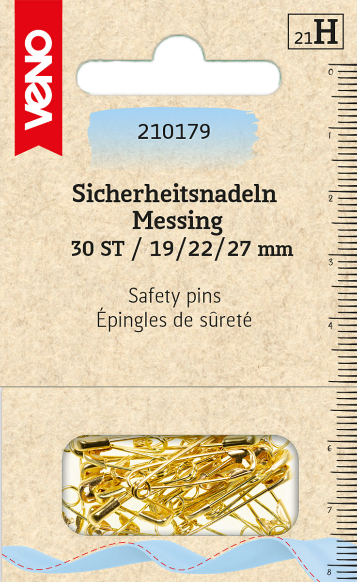 Veno - Sicherheitsnadeln 27/38/51 mm Messing