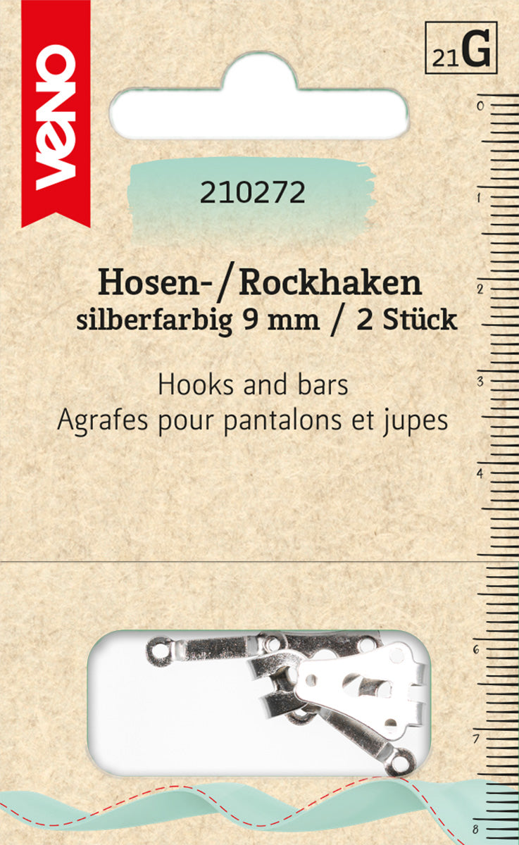 Hosen-/Rockhaken silberfarbig
