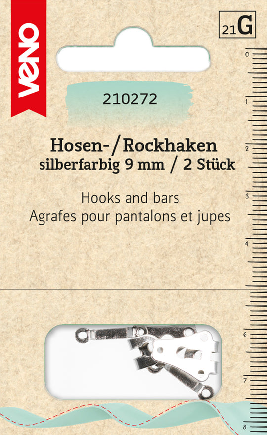 Hosen-/Rockhaken silberfarbig