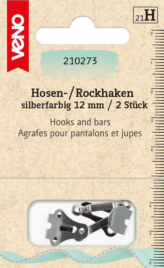 Hosen-/Rockhaken silberfarbig
