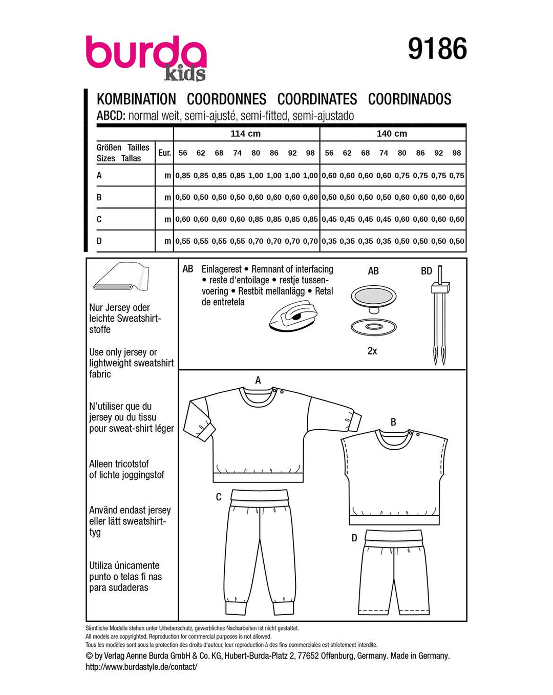 Burda Schnittmuster 9186