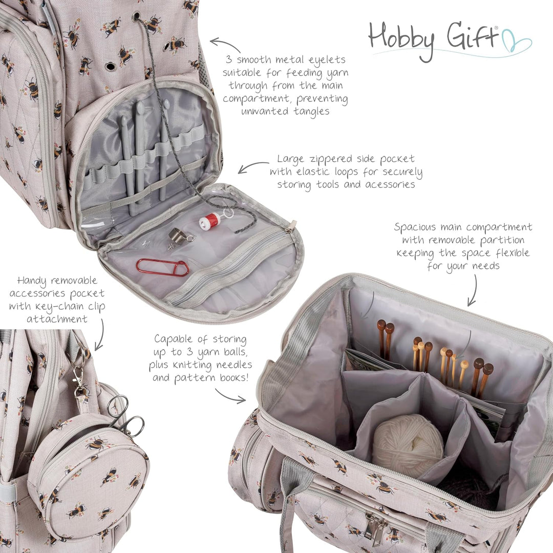Aufbewahrungsrucksack für Hobby- und Nähbedarf - Biene