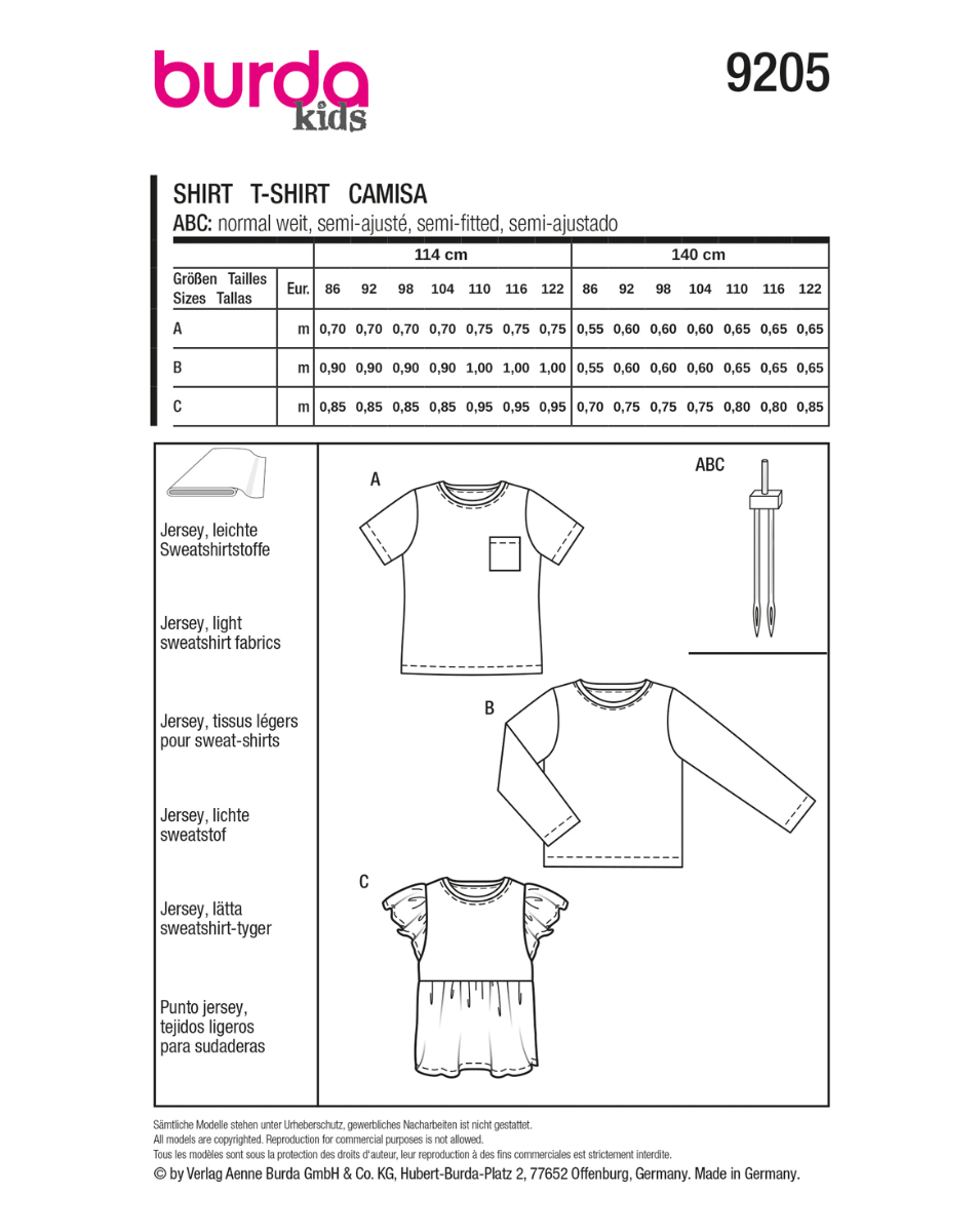Burda Schnittmuster 9205