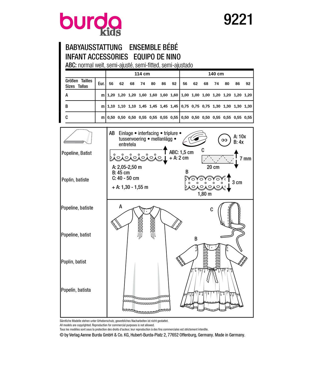 Burda Schnittmuster 9221