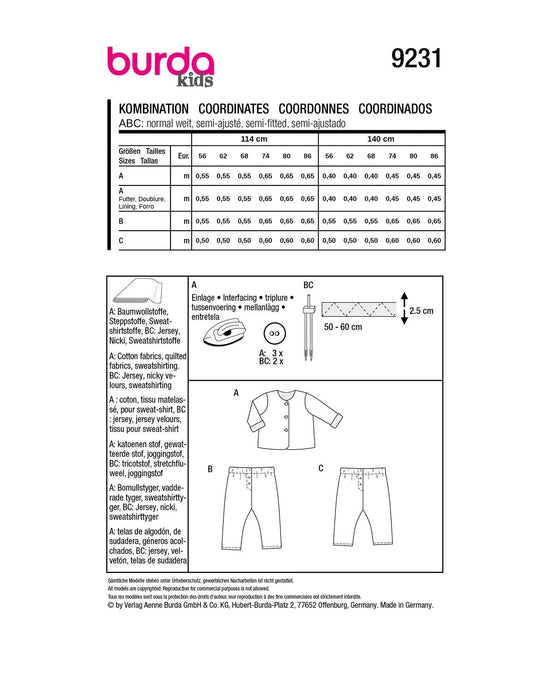 Burda Schnittmuster 9231