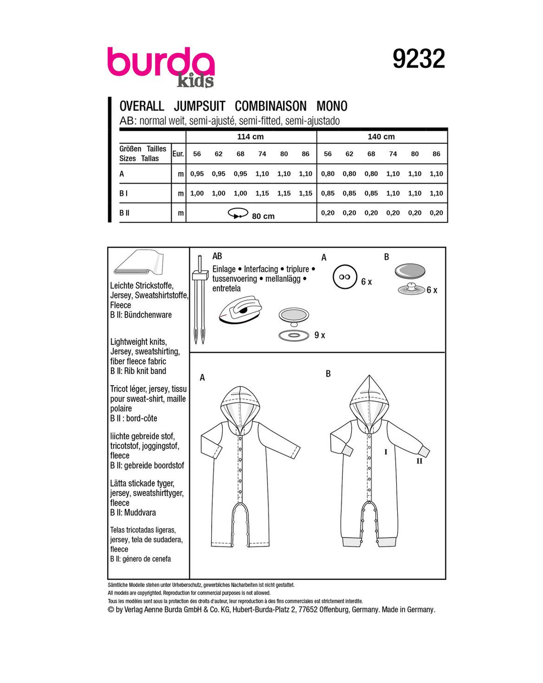 Burda Sewing Pattern 9232