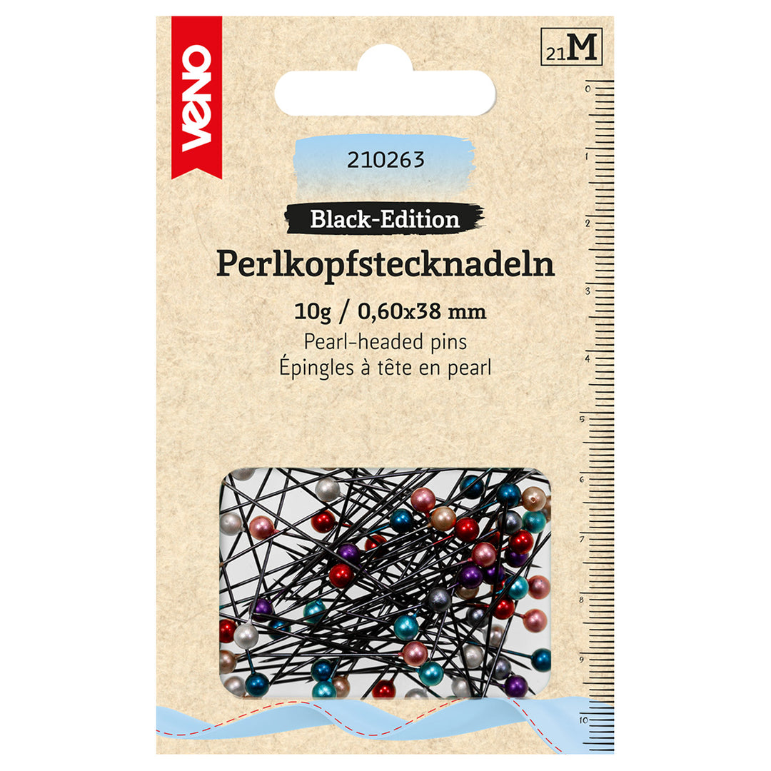Perlkopfstecknadeln Black-Edition