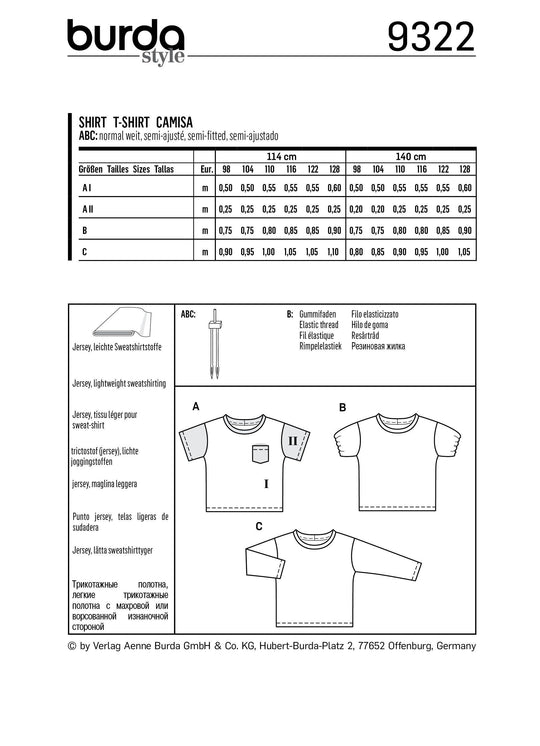 Burda Sewing Pattern 9322