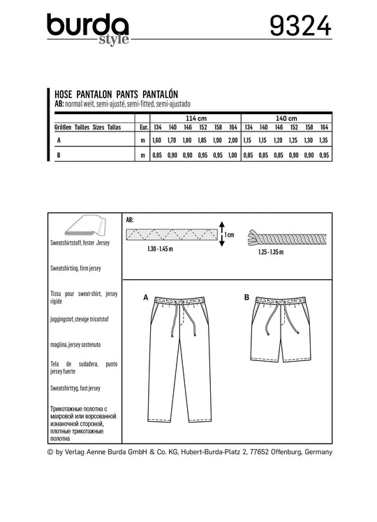 Burda Sewing Pattern 9324