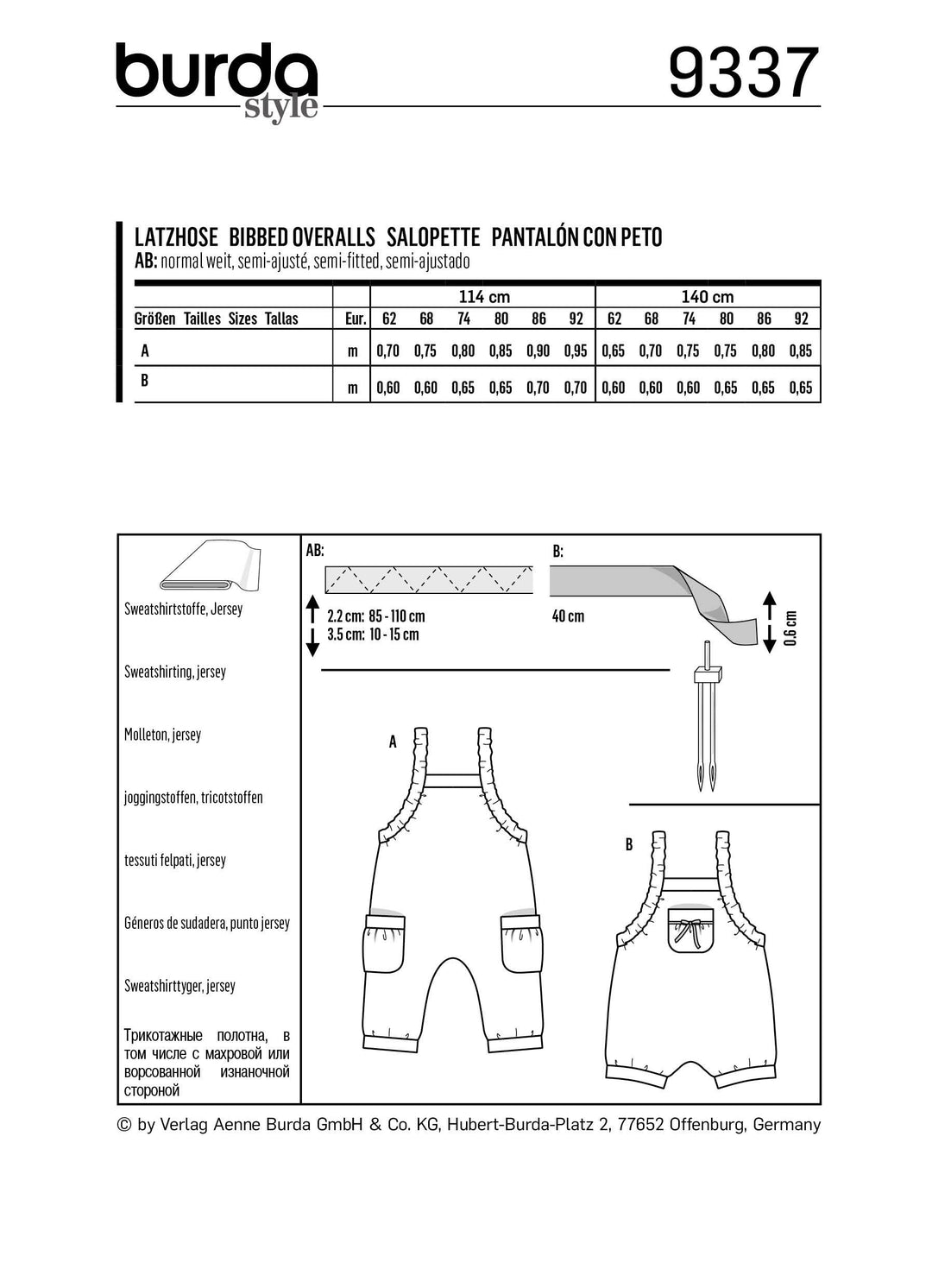 Burda Sewing Pattern 9337