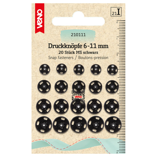 Veno Snap Fasteners Black