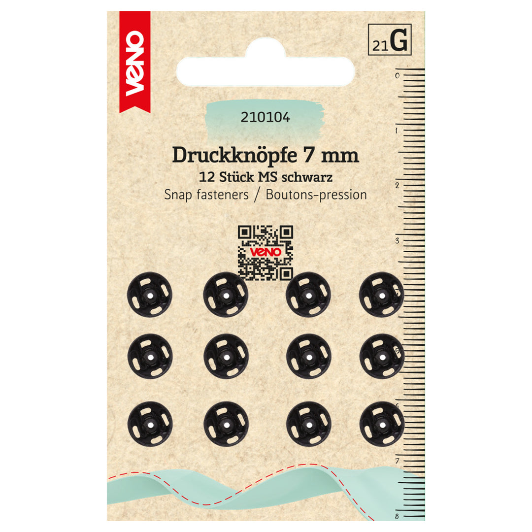 Veno Snap Fasteners Black