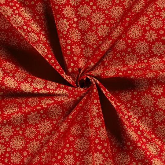 Baumwolle -  Schneeflocke Rot