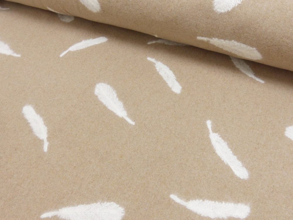 Mantelflausch - Federn Beige