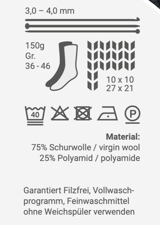 Voolis Sockenwolle 6-fädig Color 150g